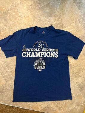 Majestic Kansas City Royals Royal Blue 2015 World Series Champions Tee